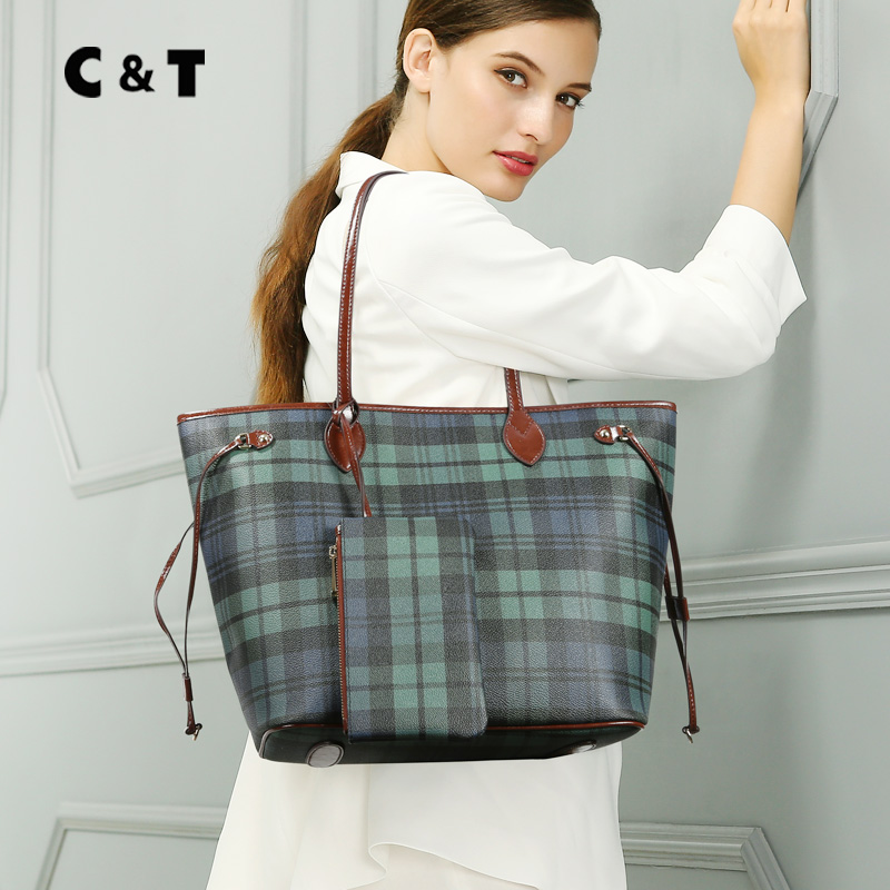 Big Bag 2019 New Fashion Women's Bag Simple Lattice Handbag Shoulder Bag Temperament Large Capacity Todd Bag
