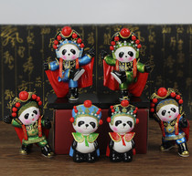 Genuine Sichuan Opera Changing Face Panda Doll Swing Painted Ceramic Book House Swing Desk Overseas Gift Sichuan Chengdu Remembrance