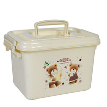 New bear portable storage box reinforced plastic finishing box home jewelry makeup medicine storage box