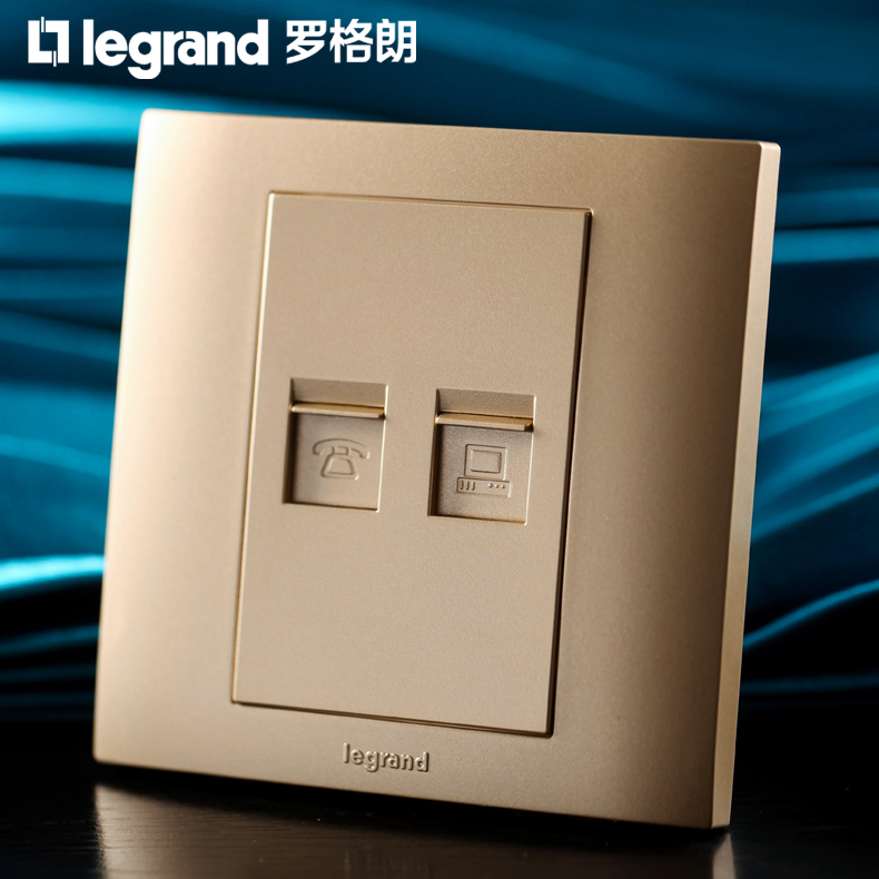 TCL Rogland Champagne Golden Telephone Computer Socket Panel 86 Type Official Network Telephone Socket Panel