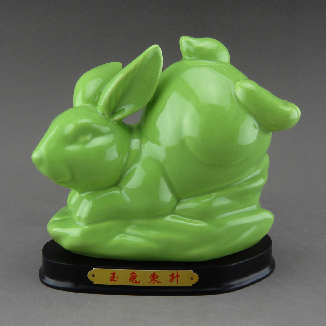 [$17.36] Red, White, Black, Yellow and Green Five-color Ceramic Rabbit