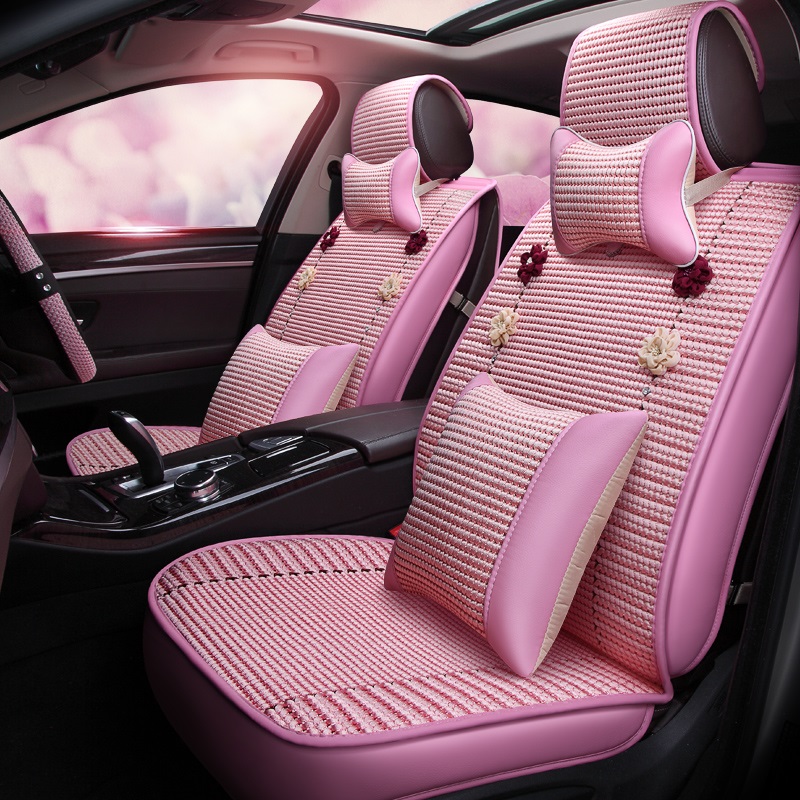 Summer new lady car cushion Volkswagen Lang Yibao road view Passat cute ice silk special seat cover
