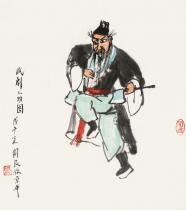 359 Art Microjet Guanliang Good Afternoon Wu Opera Characters Figure 50x56 cm