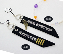 Special offer PILOT four-bar epaulet double-sided embroidery mobile phone chain pilot co-pilot aviation creative gift