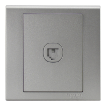 Schneider switch socket blue rhyme series one wired telephone socket 86 type wall panel meteorite Ash