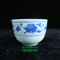 Jingdezhen Cultural Revolution porcelain Factory goods ceramics Original blue and white stationery porcelain factory Lotus seed cup tea cup