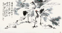 Art micro-spray Yan Meihua Wuchen Xianhe Figure 50x26cm
