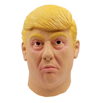Don La De Trump Mask Trump Latex Yellow Hair Headgear Mask cosplay Props Celebrity Faces