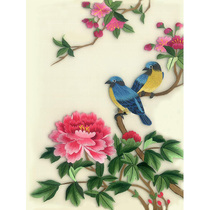 Su embroidery diy kit beginner peony flower and bird stitch scanning manual entry embroidery send one-to-one video tutorial