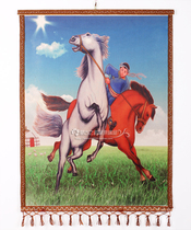 Mongolian felt painting Inner Mongolia crafts Mongolian characteristics wool color hanging painting hot painting grassland little rider