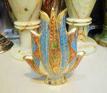 New Bronze Ware Indian Import Handicraft Bronze Flat Pot Gift Furnishing Flat Pot Home Swing