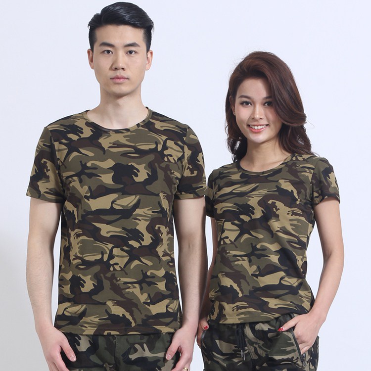 Round-collar Marine Dance Camouflage T-shirt Summer Long-sleeved Cotton Military Clothing Short-sleeved Men's Camouflage T-shirt Special Soldier Autumn