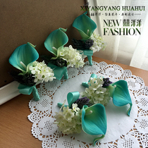 HUAHAI wrist flower corsage PU CALLA lily BRIDESMAID hand flower Wedding dance simulation flower Business recommendation
