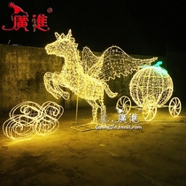 Guangjin Christmas Ornaments Large Deer Pull Car Pyrola Pumpkin Car Meichen Hotel Plaza Hotel Scene