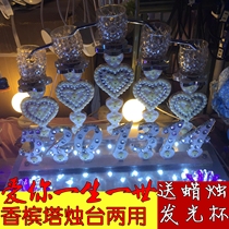Wedding props 520 champagne tower candle holder dual-use acrylic Luminous Cup New Wedding Wishing Table ceremony Cup Tower
