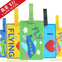 I love flying color cartoon plane boarding pass suitcase hanging tag luggage tag luggage tag listing luggage tag