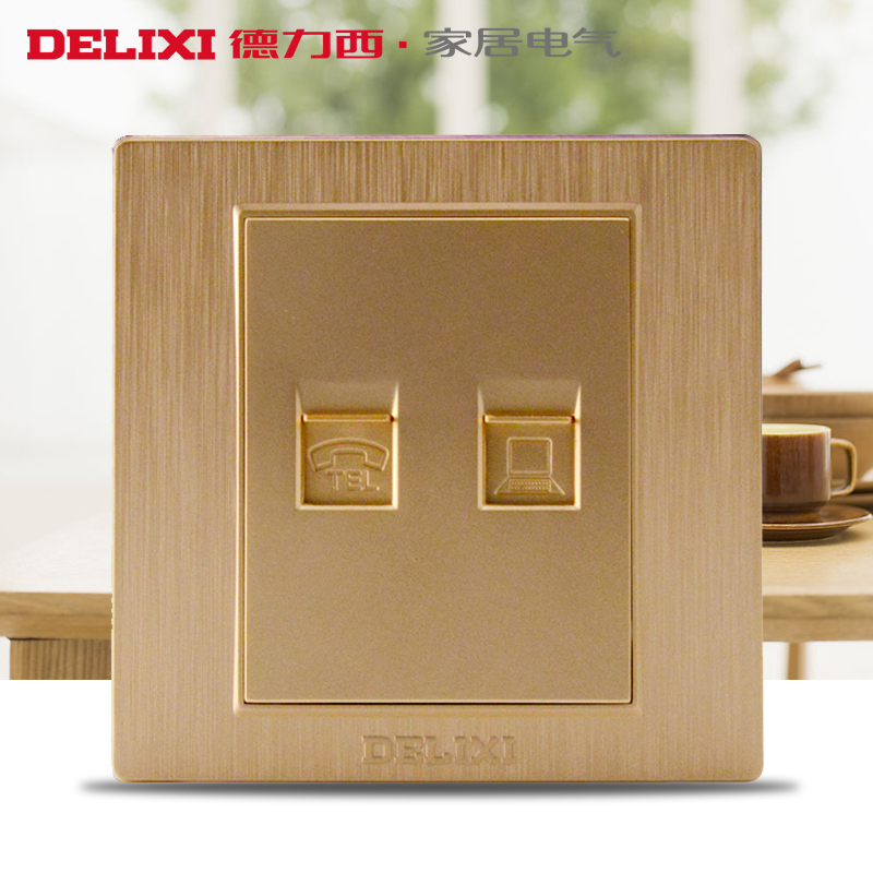 Delicious Computer Telephone Socket 86 Network Telephone Integrated Socket Wall Wire Drawing Switch Socket Panel