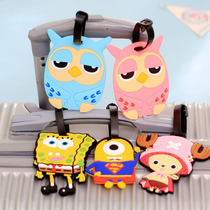 Korean boarding pass suitcase cartoon creative silicone luggage tag hangtag consignment tag travel supplies
