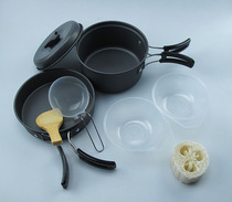 Portable outdoor set pot wild tableware supplies field cookware set camping camping picnic hard oxidation