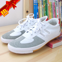 Mens and womens big track and field breathable morning exercise shoes running shoes martial arts shoes white cloth sneakers canvas shoes sports shoes volleyball shoes