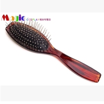 Wig care round head steel tooth anti-static wig wear comb steel comb