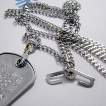 US World War II identity card U-shaped necklace stainless steel dog brand chain