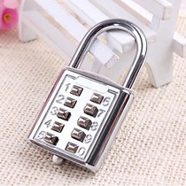 Ten-digit key number padlock code lock bag button blind old man lock cannot be changed password