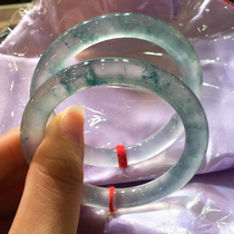 Glass seed floating flower jade bracelet Natural old pit A goods ice seed round jade jade bracelet certificate