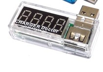 (Transparent elbow) USB port ammeter voltmeter tester plug and play without power supply