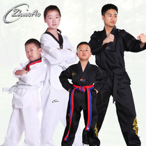 Joao embroidered dragon black taekwondo coach road suit Children adult taekwondo coach road suit nunchaku can be customized