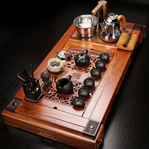 Kunde rosewood tea tray Purple sand Kung Fu tea set Four-in-one induction cooker simple tea table Tea sea household
