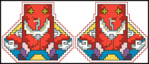 Cross stitch electronic drawings 2847 square corner Lucky Bag 2 double face embroidery figure 34W * 28H11 color XSD source file