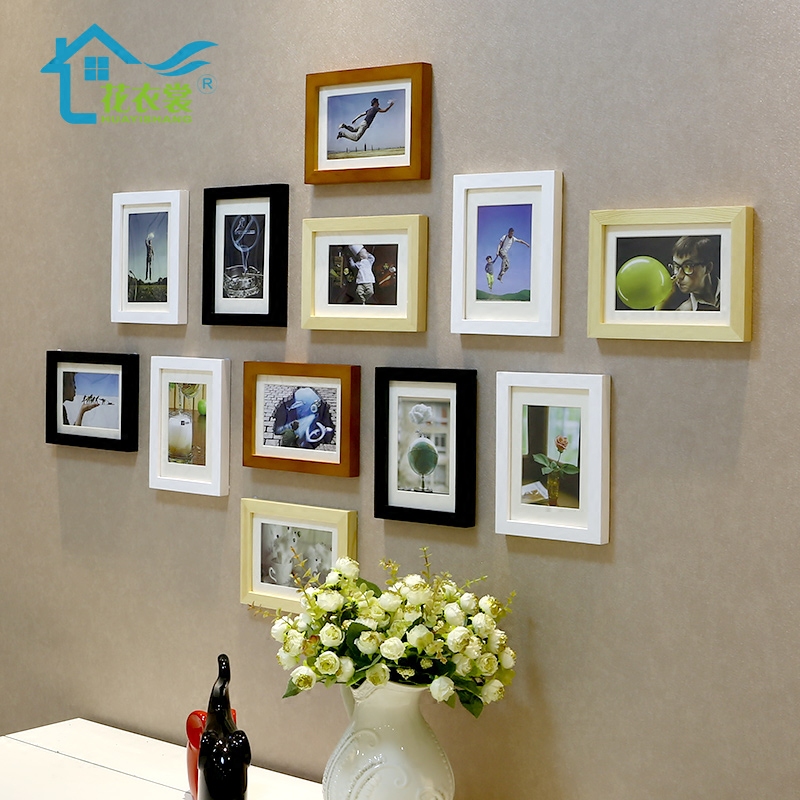 Wall Decoration Solid Wood Photo Wallpaper Living Room Photo Frame Wall European Photo Frame Combination Wall-hanging Bedroom Photo Creation