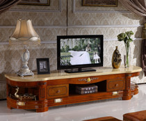 Custom Marble TV Cabinet Tea Table Composition Eurostyle Arched Solid Wood TV Enclosure Living-room Bedroom Home Ground Cabinet