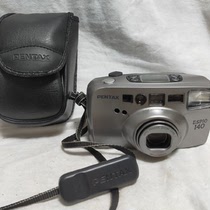 Pentax ESPIO140 Power-on flash appearance as shown Lens three without remote control Old leather bag