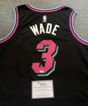 Wades signature Jersey Heat City Edition Black South Sea Wade autographed jersey basketball uniform final dance