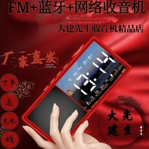Noise-free network radio can be plugged in card Bluetooth call dual alarm clock bass resonance mirror temperature FM Radio