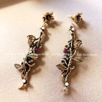 Artist Jewelry · M Rose Ruby Pearl Earrings