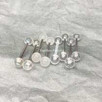Cactus piercing Fairy Tongue Nails Transparent Series Invisible Tongue Nails Unique Small Bills 14g