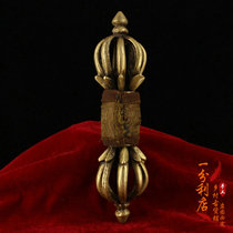 Nepalese old brass solid eight-stranded vajra pestle old copper pestle puba pestle home old copper magic artifact collection ornament