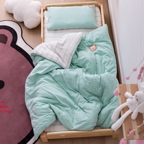 Kindergarten bedding Three-piece cotton six-piece baby into the garden bedding Childrens cotton quilt with core Tianzhu cotton