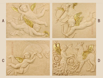 Sandstone relief Angel sandstone background porch background mural painting figure carving decoration mural