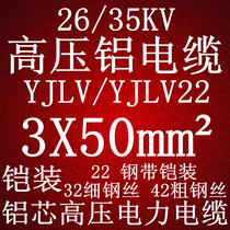 26KV 35KV high voltage aluminum core cable YJLV22 YJLV3X50 square aluminum core high voltage power cable