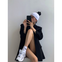  HONORE solid color sports hair band wide-brimmed hair band elastic headscarf