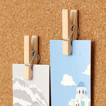 Small Wood clip pin photo clip creative cute photo wall cartoon decoration note clip clip I-shaped nail