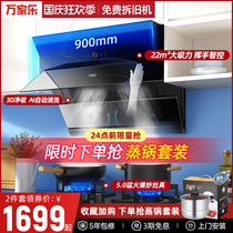 Wanjiale AL061 range hood gas stove package home side suction intelligent control large suction smoke stove set