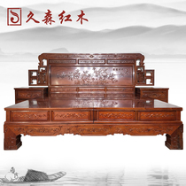 (Kunming same city)Jiusen mahogany flower blooming rich Bogu big bed rosewood (big fruit rosewood) three-piece set