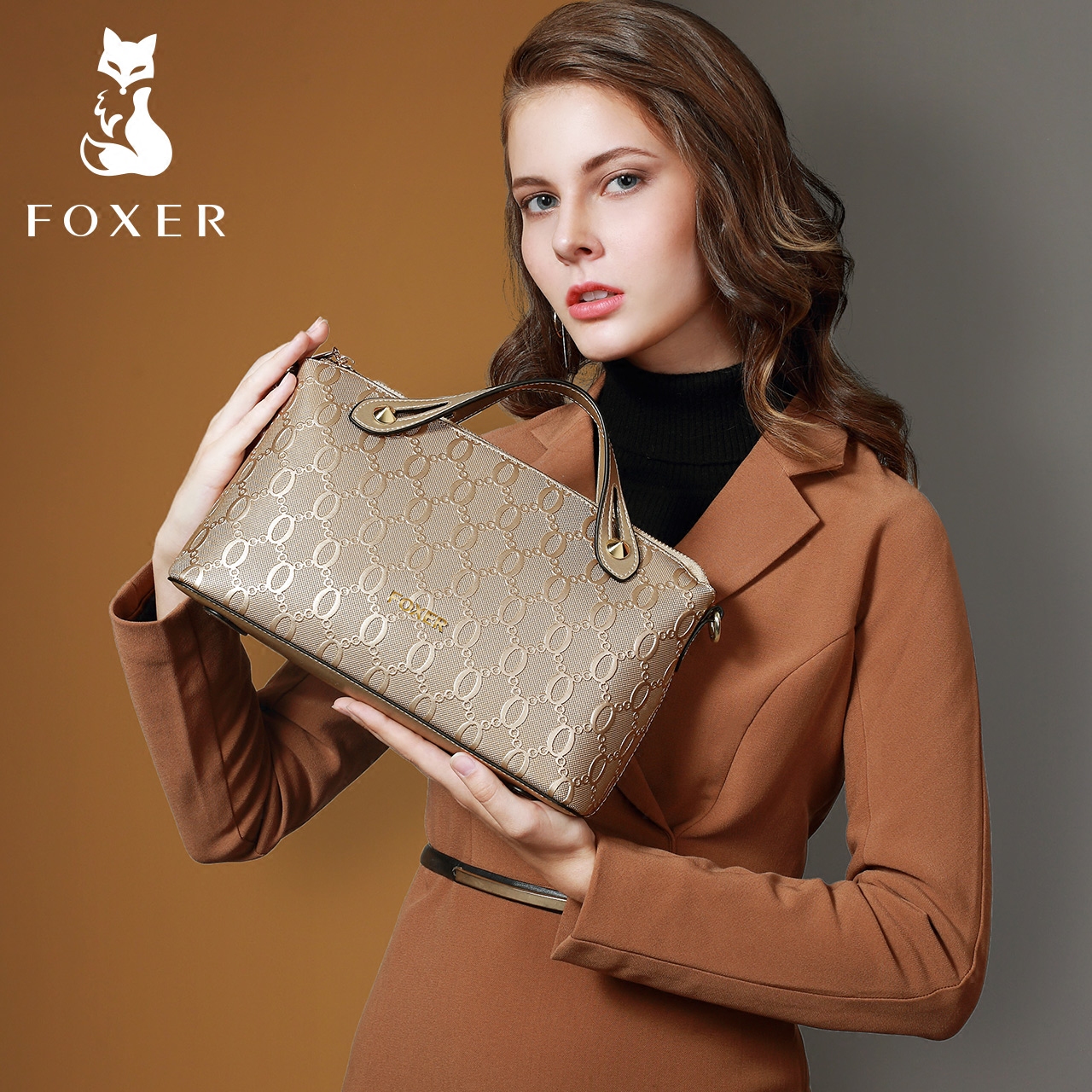 Golden Fox Girl Bag Slant Bag 2019 New Cowhide Embossed Handbag Single Shoulder Bag Korean Version Fashion