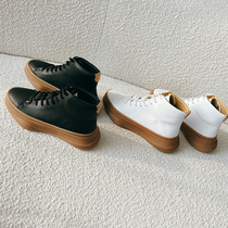 YASAKO looked at the special English style delicate lambskin autumn and winter thick-soled high lace-up sneakers