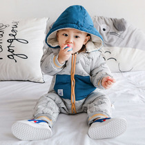 Baby clothes winter padded ha clothes newborn jumpsuit super cute winter clothes go out climbing clothes men and women baby cotton clothes